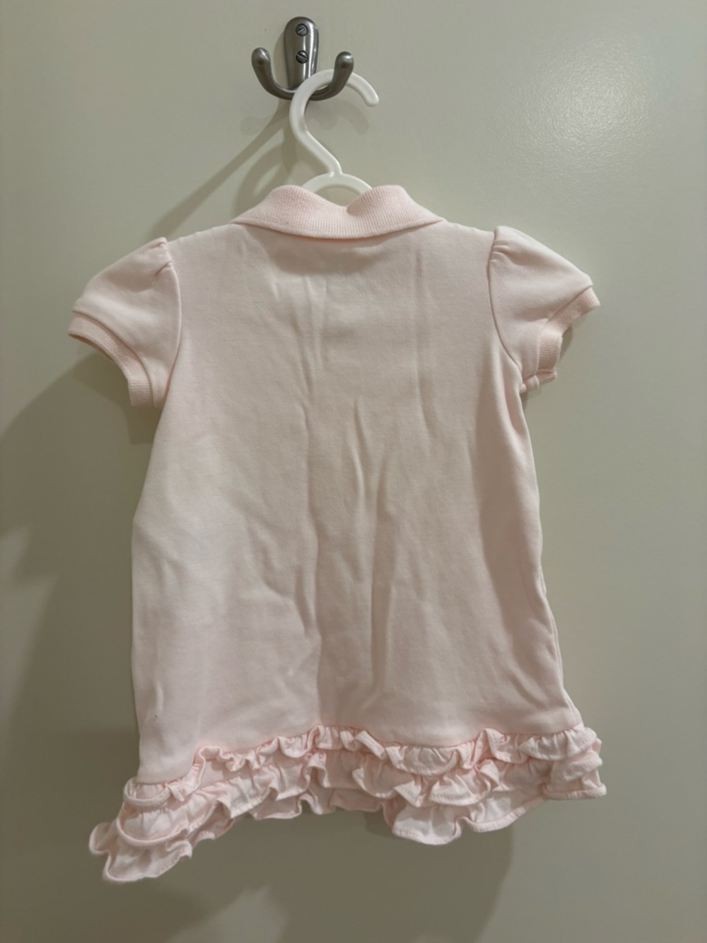 Ralph Lauren Light Pink Polo Dress with Ruffle Hem - Picture 2 of 4